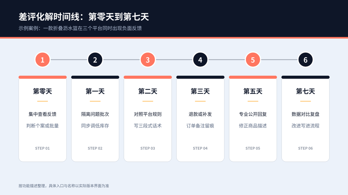 一条差评从发现、止损、沟通、补救到数据复盘的七天处理时间线