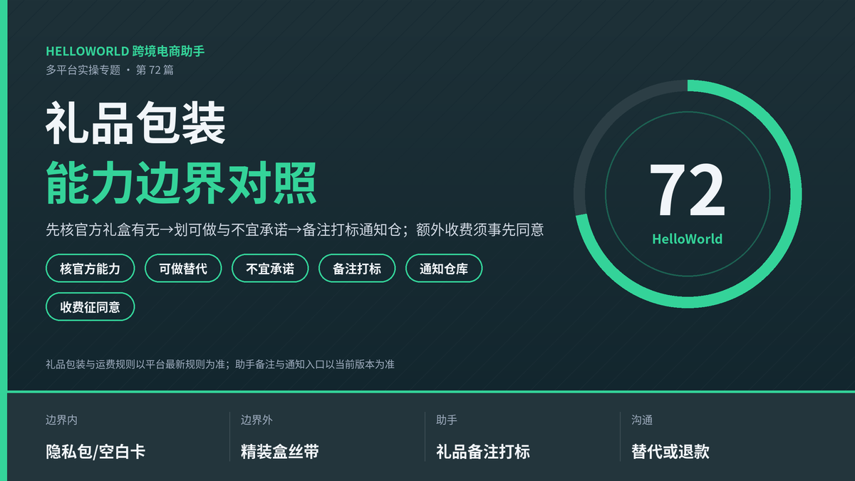 HelloWorld跨境电商助手礼品包装能力边界对照封面图