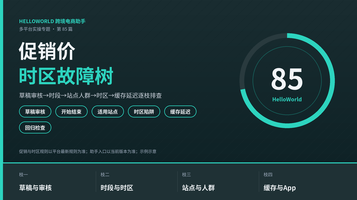 HelloWorld跨境电商助手促销未生效时区故障树封面图